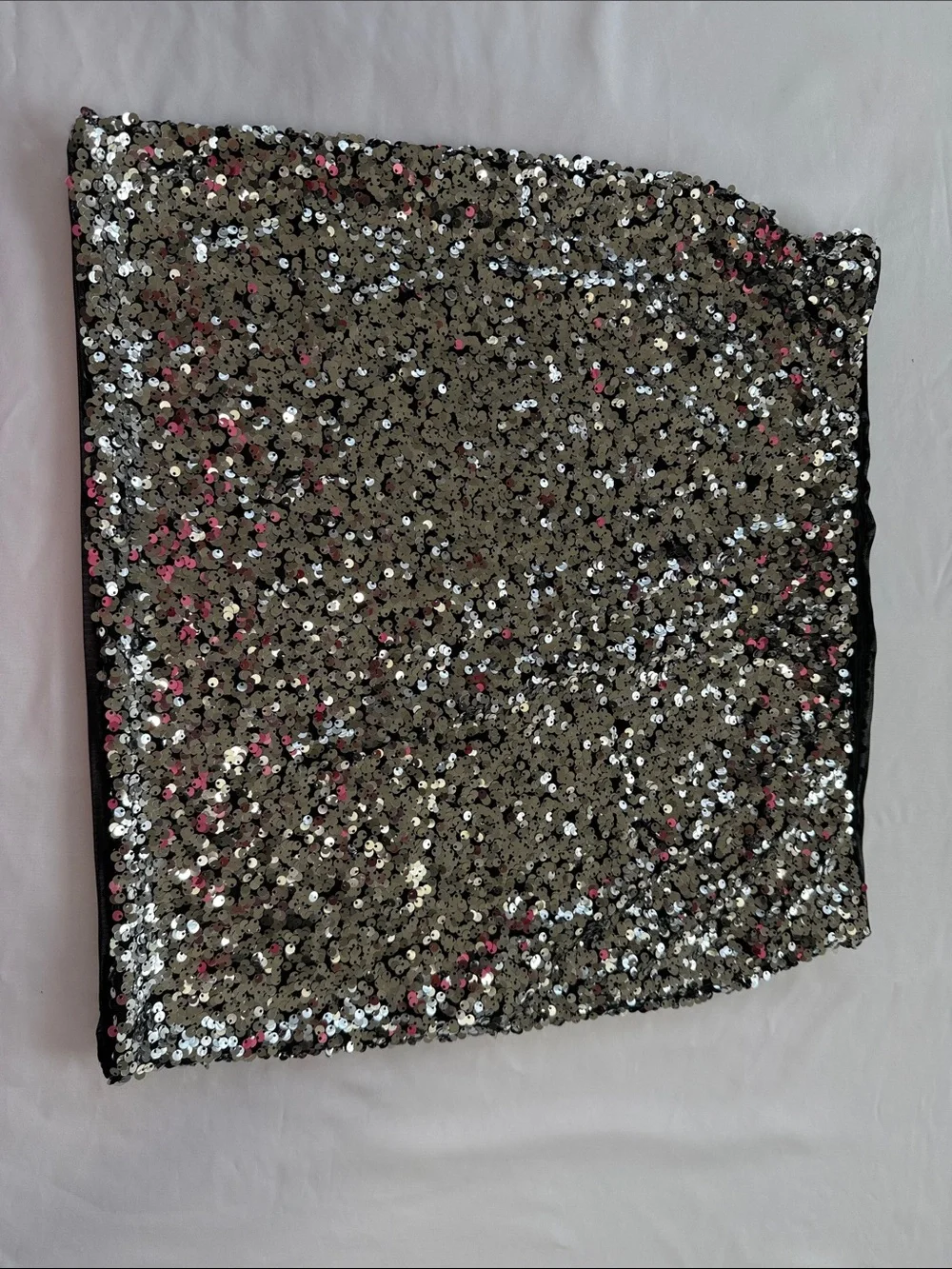 DKNY Silver Sequin Mini Skirt